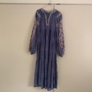 Matta Blue and Cream Patterned Dress